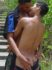 Smooth latino twinks stroke their big uncut cocks